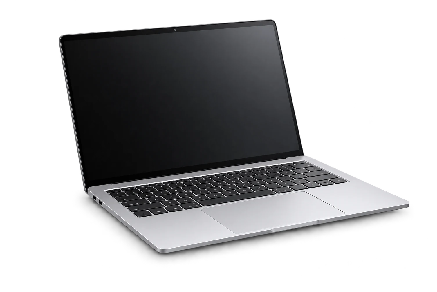 Laptop silver terbuka